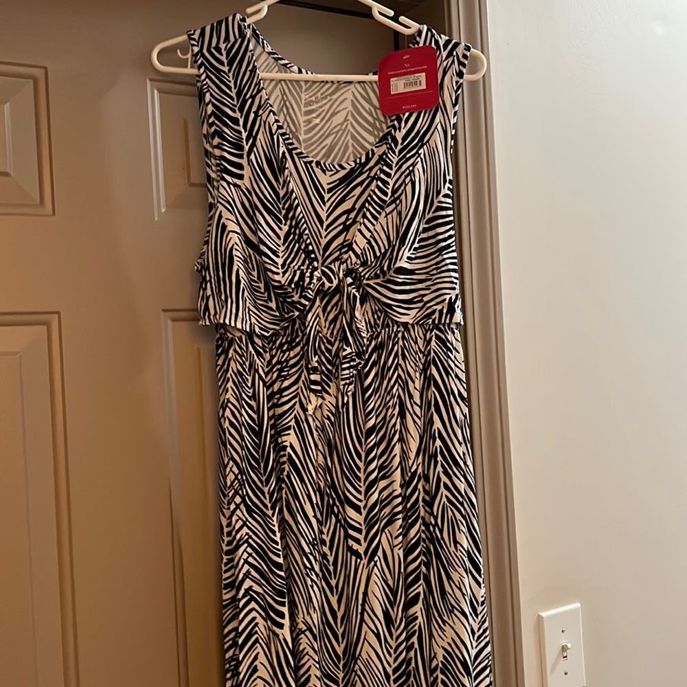 Isabel Maternity by Ingrid & Isabel Black and White Zebra Maxi Dress